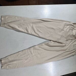 ❄️ Winter White, Cream knitted jogger pants w pockets, ribbed waist & ankles, 12